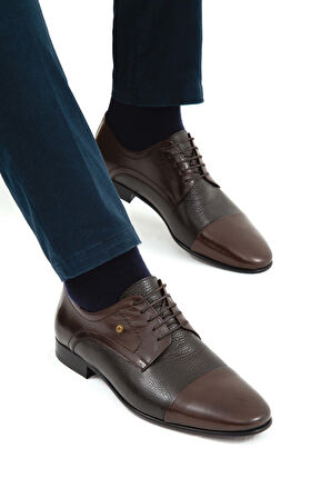Tamer Tanca Erkek Hakiki Deri Kahverengi Klasik Ayakkabı 221 20471K ERK AYK SK21-22 KHV MLK/KHV GYK