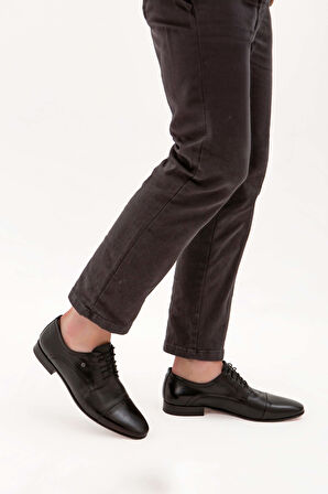 Tamer Tanca Erkek Hakiki Deri Siyah Klasik Ayakkabı 221 20471K ERK AYK SK21-22 SYH MLK/SYH GYK