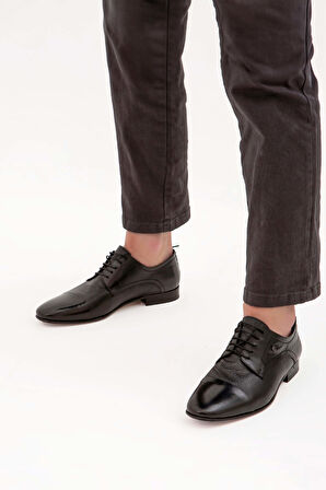 Tamer Tanca Erkek Hakiki Deri Siyah Klasik Ayakkabı 221 20471K ERK AYK SK21-22 SYH MLK/SYH GYK