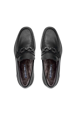 Tamer Tanca Erkek Hakiki Deri Siyah Makosen Ayakkabı 383 4950 ERK AYK SK21-22 SIYAH SILVER