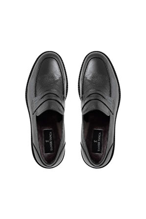 Tamer Tanca Erkek Hakiki Deri Siyah Klasik Ayakkabı 537 2349Y ERK AYK SK21-22 SYH ALEX/SYH RODA