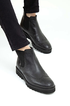 Tamer Tanca Erkek Hakiki Deri Siyah Klasik Bot 537 2365Y ERK BOT SK21-22 SYH BFL/SYH ALX