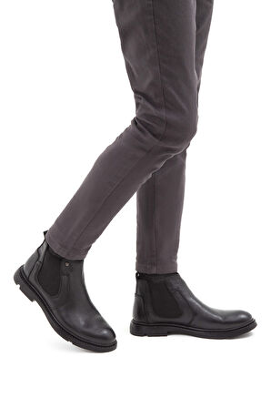 Tamer Tanca Erkek Hakiki Deri Siyah Klasik Bot 818 525 ERK BOT SK21-22 SIYAH