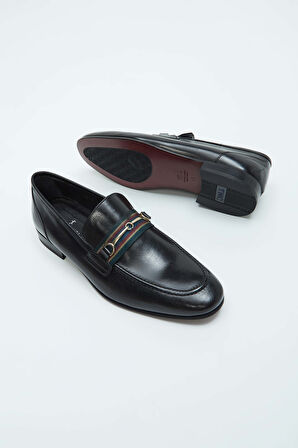 Tamer Tanca Erkek Hakiki Deri Siyah Bufalo Klasik Ayakkabı 537 3055 ERK AYK SK21-22 SIYAH BUFALO