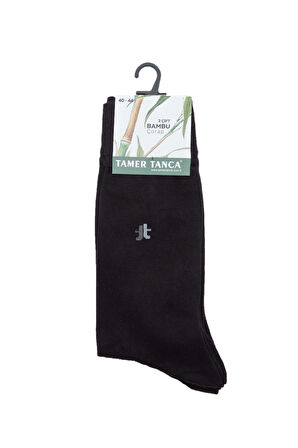 Tamer Tanca Erkek Bambu Siyah Çorap 855 0007 BMB CRP 40-44 2LI SET SIYAH 1