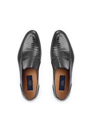 Tamer Tanca Erkek Hakiki Deri Siyah Bufalo Makosen Ayakkabı 477 19711K ERK AYK SYH BFL/SYH DEVE