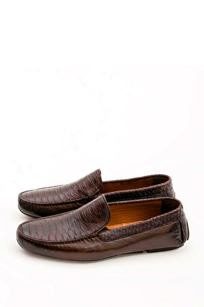 Tamer Tanca Erkek Hakiki Deri Kahverengi Driver Ayakkabı 477 60840 ERK AYK Y22 KAHVE PITON