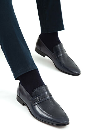 Tamer Tanca Erkek Hakiki Deri Lacivert Makosen Ayakkabı 537 3073 ERK AYK SK21-22 LACI BFL/GYK