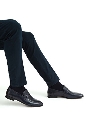 Tamer Tanca Erkek Hakiki Deri Lacivert Makosen Ayakkabı 537 3073 ERK AYK SK21-22 LACI BFL/GYK