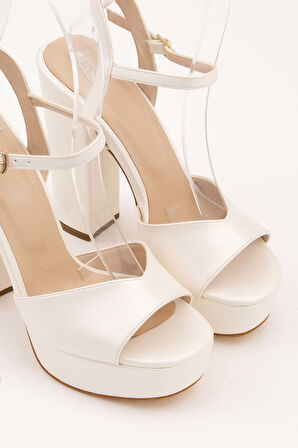 Tamer Tanca Kadın Vegan Beyaz Sedef Abiye Ayakkabı 539 1980 BN AYK Y21 BEYAZ SEDEF