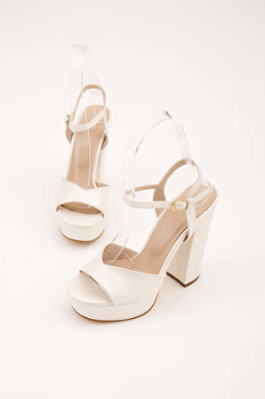 Tamer Tanca Kadın Vegan Beyaz Sedef Abiye Ayakkabı 539 1980 BN AYK Y21 BEYAZ SEDEF