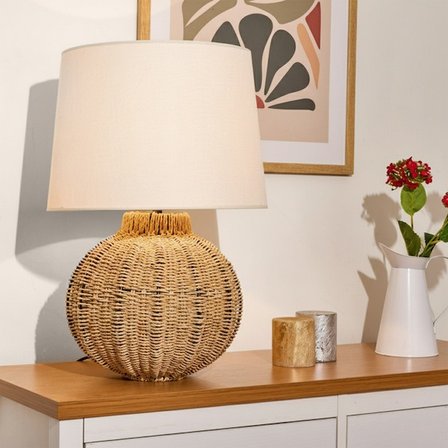 Evidea Lighting Borgo Abajur - Kahverengi / Beyaz - 50x30 cm