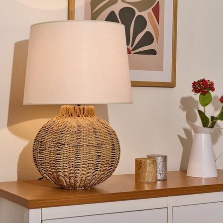 Evidea Lighting Borgo Abajur - Kahverengi / Beyaz - 50x30 cm