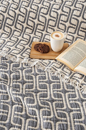 Perge Müslin Yorgan Gri