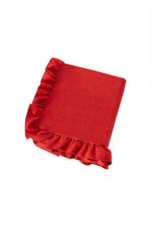 Venedik Fırfırlı Masa Örtüsü Kırmızı (150x250 cm)