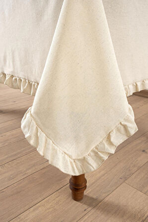 Selendi Fırfırlı Masa Örtüsü Naturel