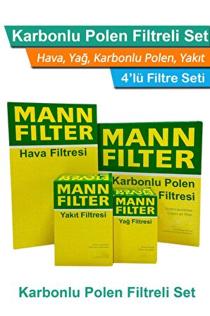 Hyundai İ30 1.6 CRDI Dizel MANN Filtre Bakım Seti 2012-2016 Hava+Yağ+Yakıt+Karbonlu Polen