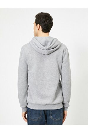 Erkek Siyah Kapüsonlu Sweatshirt 0YAM71593LK