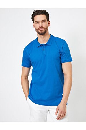 Erkek Lacivert Süs Etiket Detayli Slim Fit Polo Yaka T-shirt