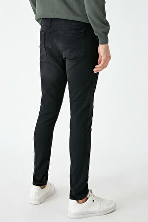 Erkek Siyah Skinny Fit Jean Pantolon