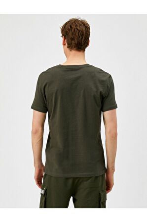 Koton Yazili Kisa Kollu Pamuklu Bisiklet Yaka T-Shirt