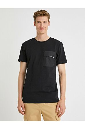 Koton Yazili Kisa Kollu Pamuklu Bisiklet Yaka T-Shirt