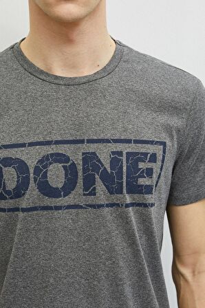 Erkek T-Shirt Kısa Kollu Bisiklet Yaka Pamuklu