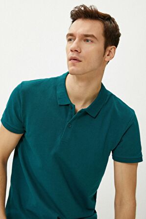 Erkek Sarı Polo Yaka T-Shirt Basic Kisa Kollu Pamuklu