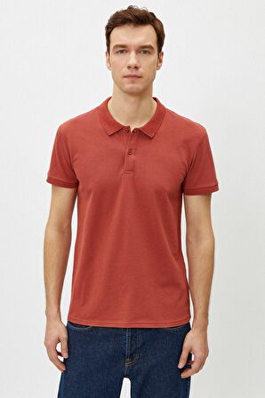Erkek Sarı Polo Yaka T-Shirt Basic Kisa Kollu Pamuklu