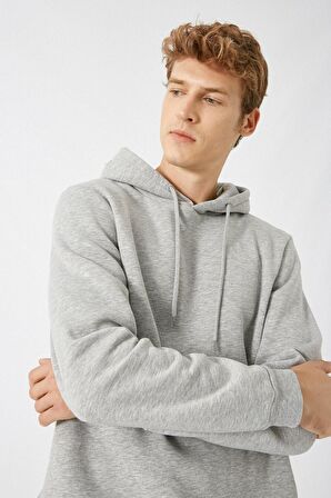 Erkek Yeşil Kapüsonlu Uzun Kollu Sweatshirt