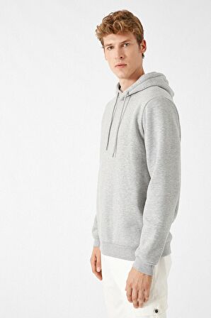 Erkek Yeşil Kapüsonlu Uzun Kollu Sweatshirt