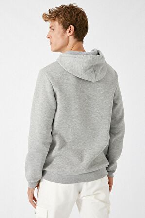 Erkek Yeşil Kapüsonlu Uzun Kollu Sweatshirt