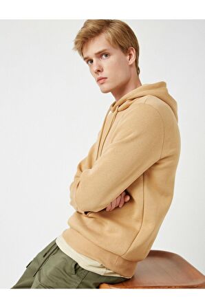 Erkek Yeşil Kapüsonlu Uzun Kollu Sweatshirt