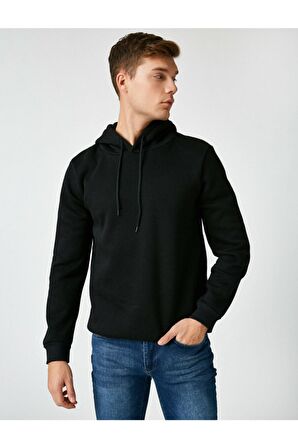 Erkek Yeşil Kapüsonlu Uzun Kollu Sweatshirt