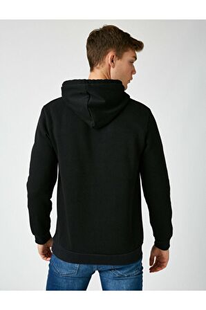 Erkek Yeşil Kapüsonlu Uzun Kollu Sweatshirt