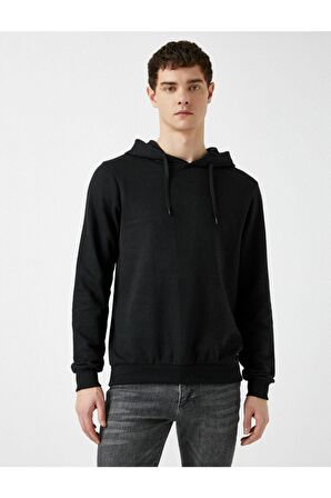 Erkek Kırmızı Kapüşonlu Pamuklu Uzun Kollu Basic Sweatshirt 1yam71750lk