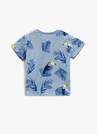 Koton Mavi Erkek Bebek Bisiklet Yaka Kısa Kollu Baskılı T-Shirt 1YMB18768ZK