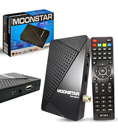 MOONSTAR MS-300 UYDU ALICI MİNİ FULL HD DAHİLİ WIFI YOUTUBE IPTV