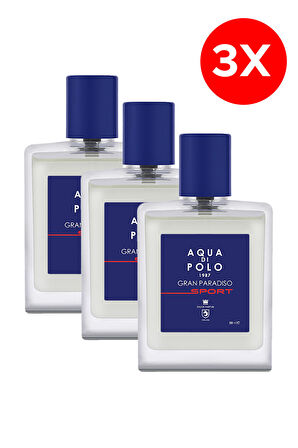 Aqua di Polo 1987 Gran Paradiso Sport EDP 50 ml üçlü Erkek Parfüm Seti STCC021160