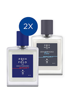 Aqua di Polo 1987 Gran Paradiso Blue Sport 50 ml ve Gran Paradiso Sport 50 Ml 2'li Erkek Parfüm Seti STCC021198