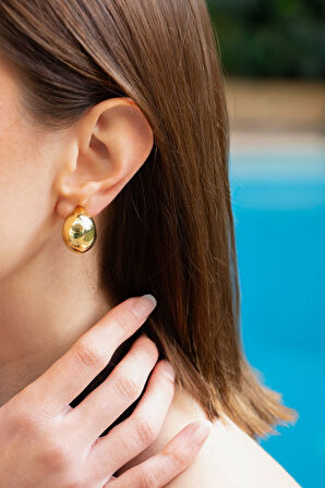 Kadın Gold Damla Küpe