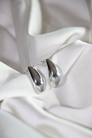 Kadın Gümüş Damla Küpe