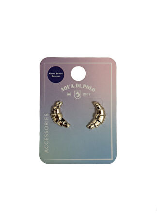 Kadın Altın Kruvasan Küpe