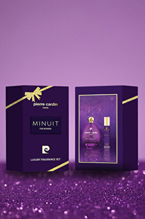 Minuit 100 ml & 20 ml EDP Kadın Parfüm Seti | Çiçeksi, Meyveli | Frenk Üzümü, Mandalina, Armut, Erik