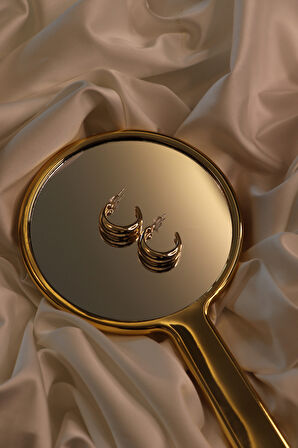 Kadın Altın Dairesel Küpe