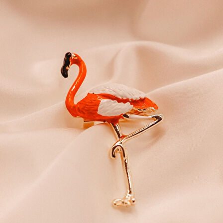 Aqua di Polo 1987 Kadın Kırmızı Renkli Flamingo Broş WTJG006701