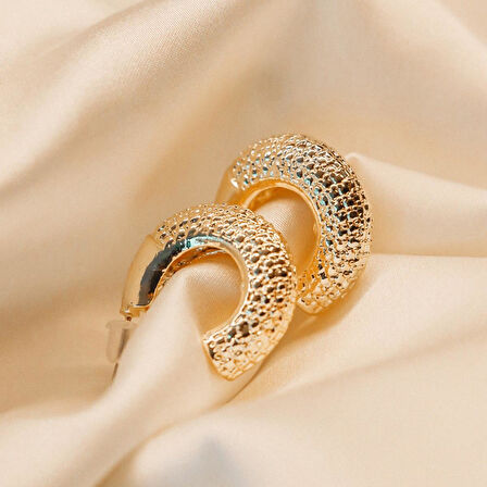 Kadın Altın Dairesel Küpe