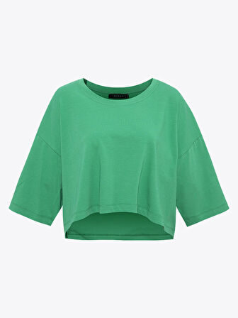 Oversize Crop T-shirt - Yeşil