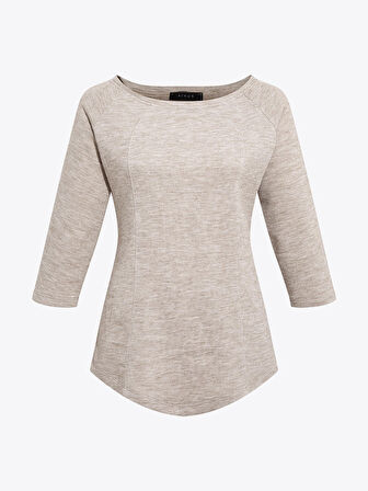 Beli Pencere Detaylı Bluz - Bej