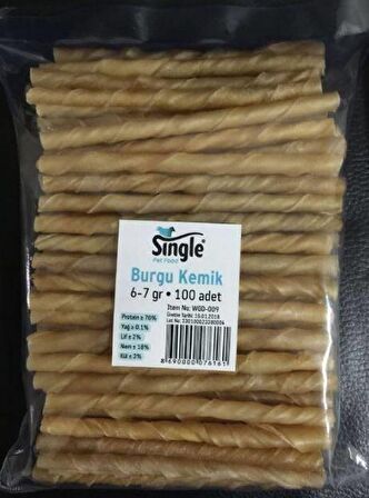 Single Kemik Burgu Çubuk Naturel 12 Cm 6 Gr 100 Lü